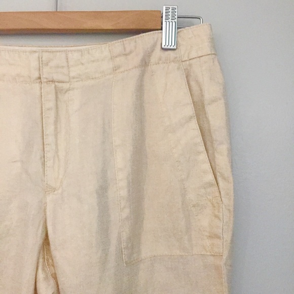 J. Crew Gold Metallic Foil Linen Pants Size 4 - Picture 5 of 8